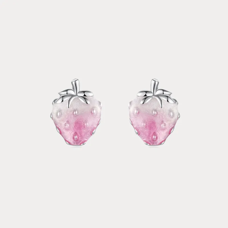 Silver Strawberry Earrings sold by Selenichast