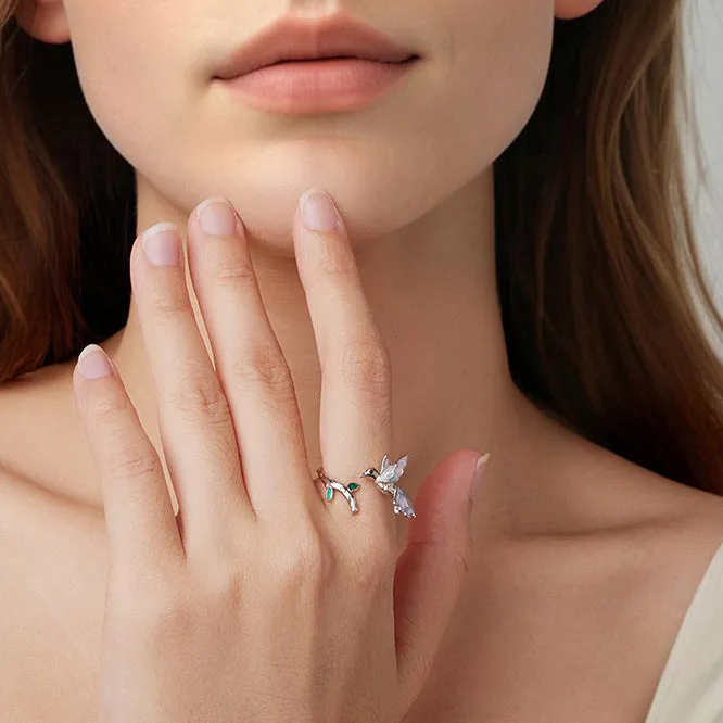 Silver Kingfisher Branch Ring sold by Selenichast product image thumbnail 3