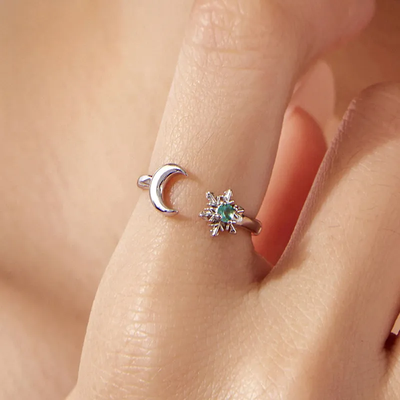 Snowflake Moon Ring sold by Selenichast product image thumbnail 2