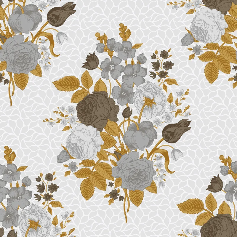 Grey Bloom Square Scarf sold by Selenichast