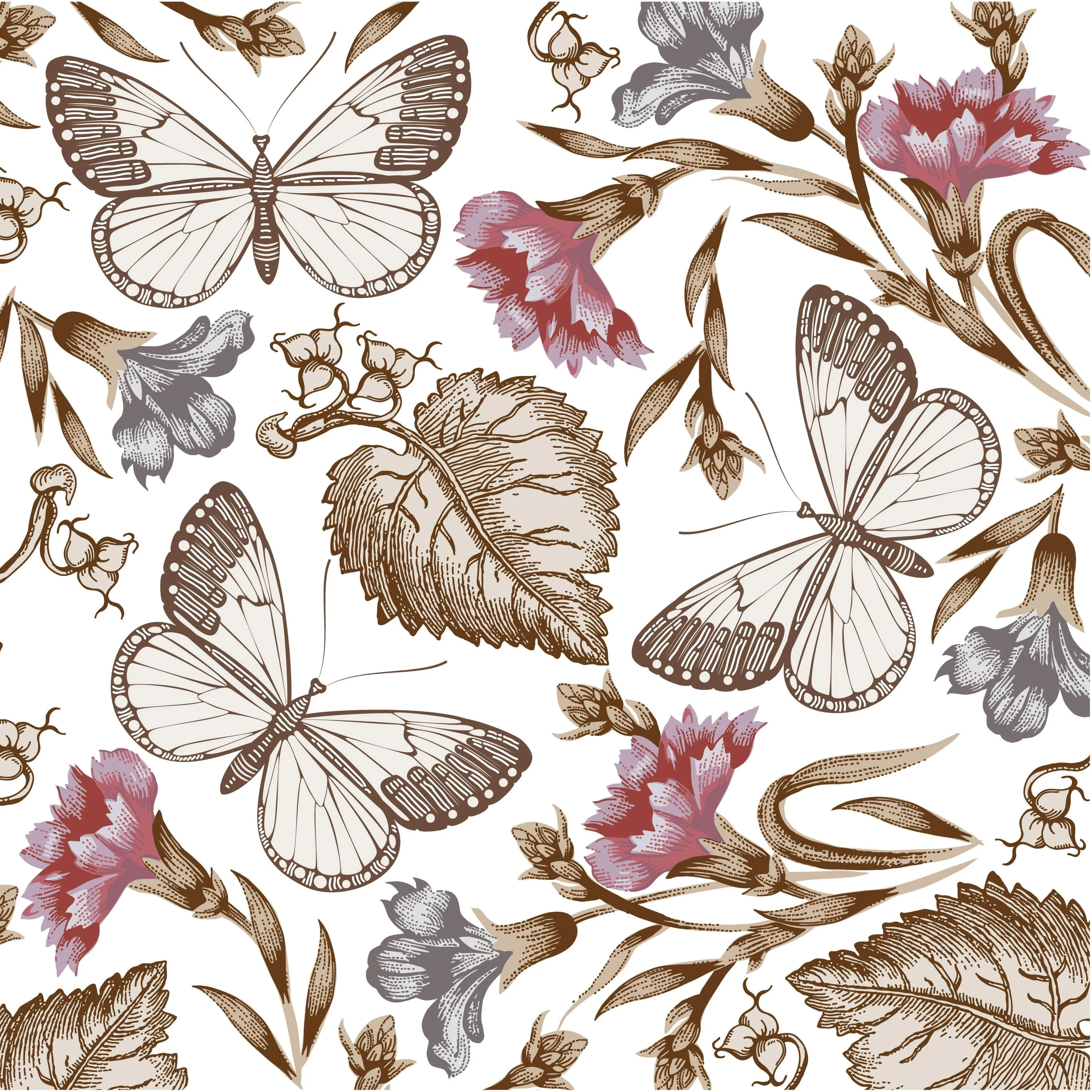 Vintage Butterfly Garden Square Scarf sold by Selenichast