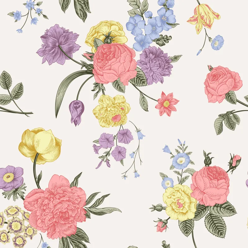 Garden Floral Square Scarf sold by Selenichast