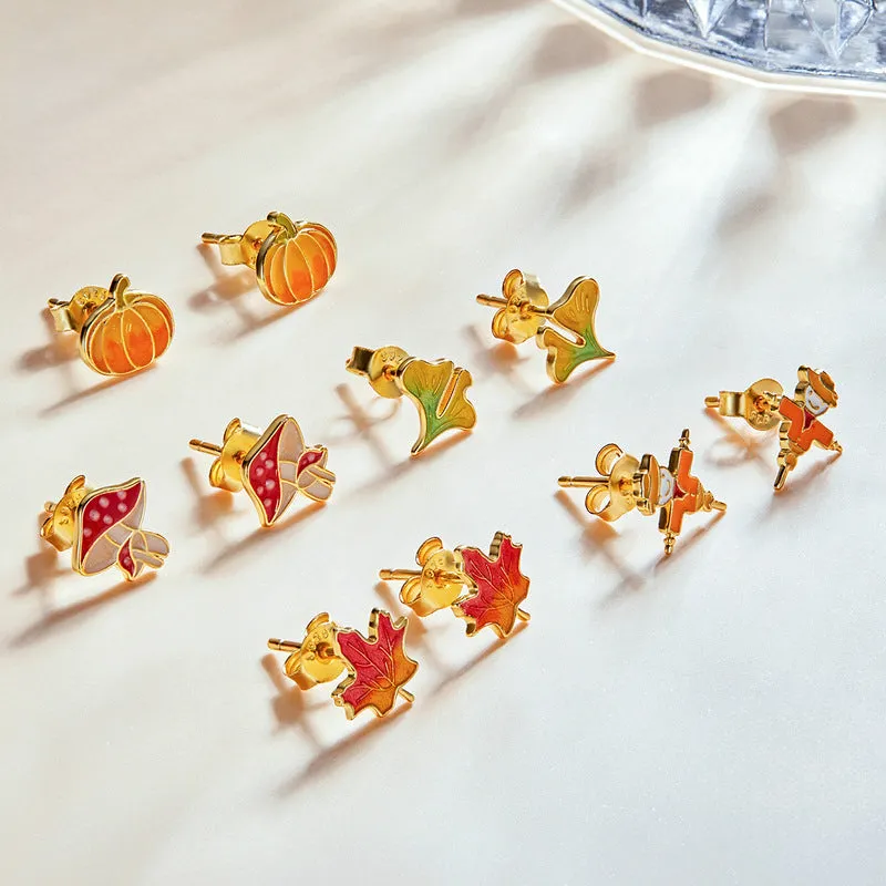 Pumpkin Stud Earrings sold by Selenichast product image thumbnail 3