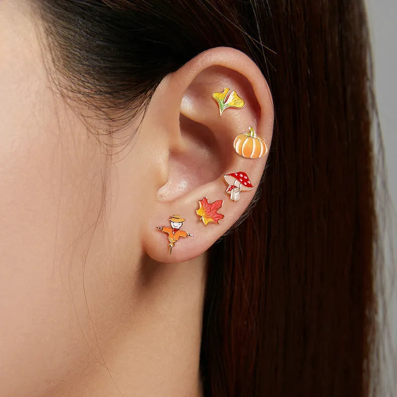Pumpkin Stud Earrings sold by Selenichast product image thumbnail 2