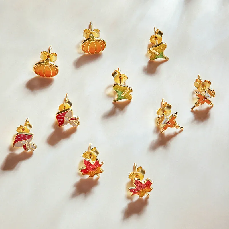 Maple Leaf Stud Earrings sold by Selenichast product image thumbnail 3