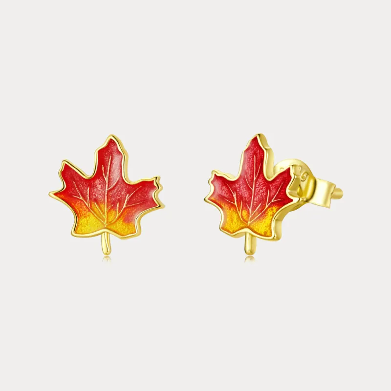 Maple Leaf Stud Earrings sold by Selenichast