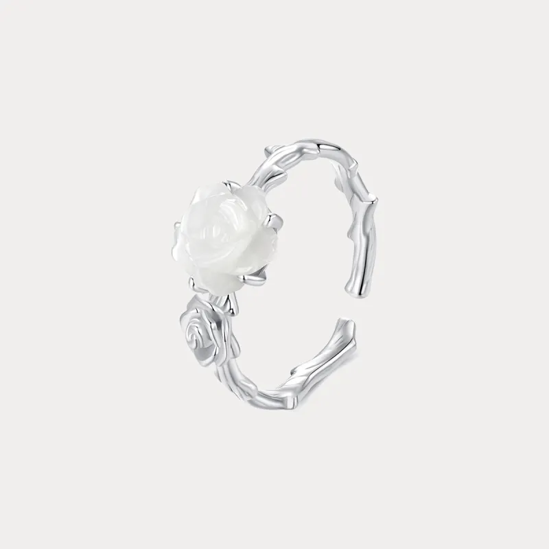 Silver White Rose Ring sold by Selenichast