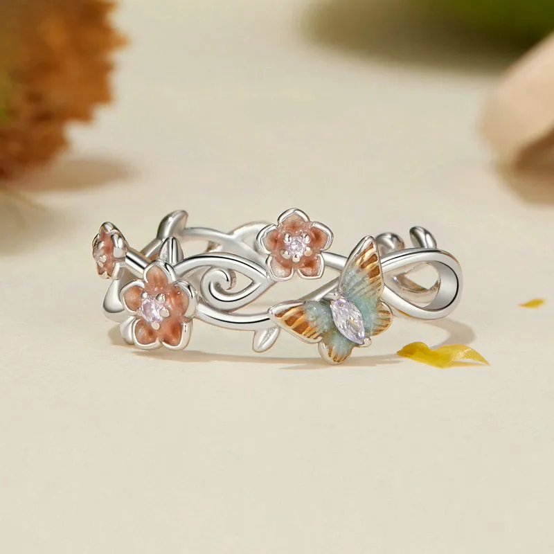Silver Sakura Butterfly Ring sold by Selenichast product image thumbnail 4