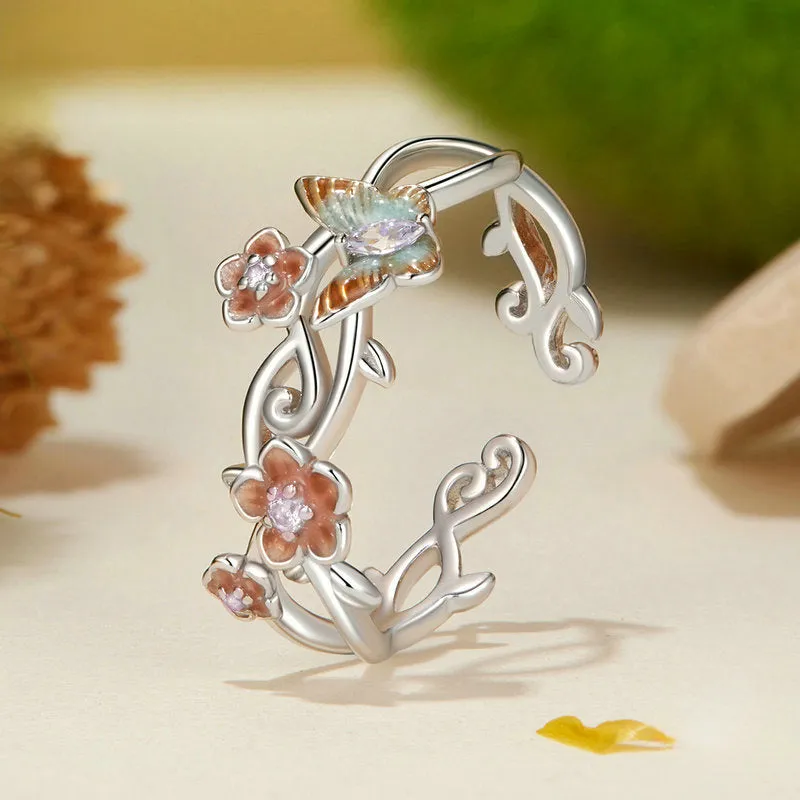 Silver Sakura Butterfly Ring sold by Selenichast product image thumbnail 5