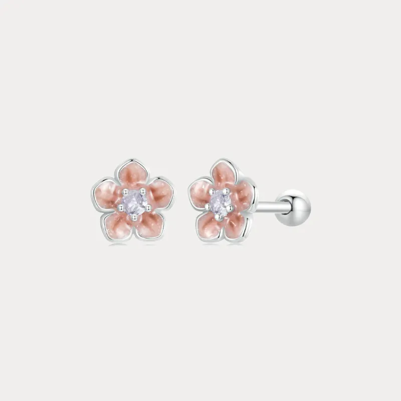 Silver Sakura Stud Earrings sold by Selenichast