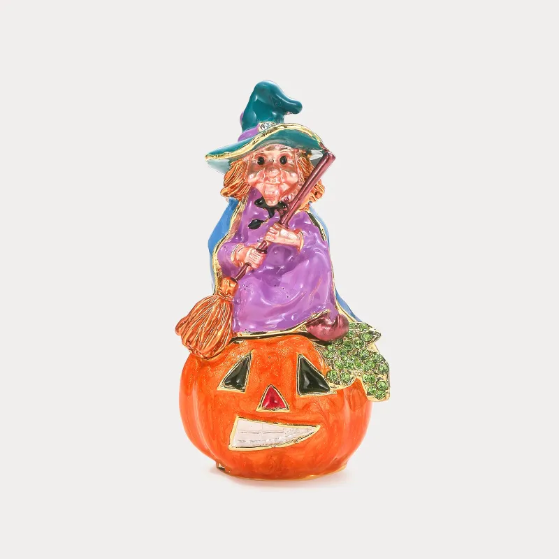 Pumpkin Witch Trinket Box sold by Selenichast