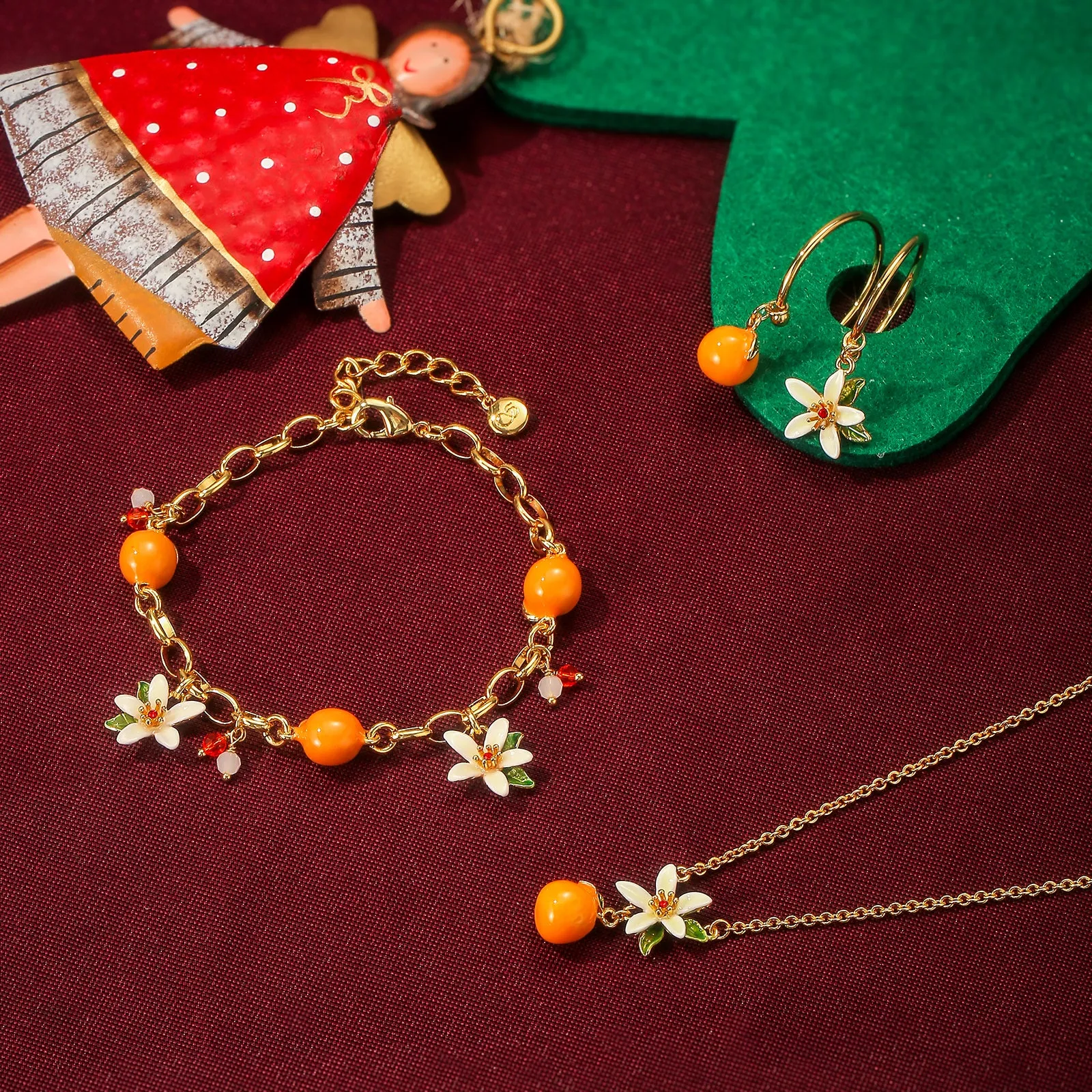 Orange Blossom Jewelry Set with Gift Wrapping sold by Selenichast product image thumbnail 3
