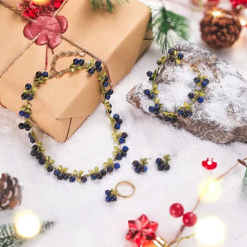 Blueberry Jewelry Set with Gift Wrapping sold by Selenichast