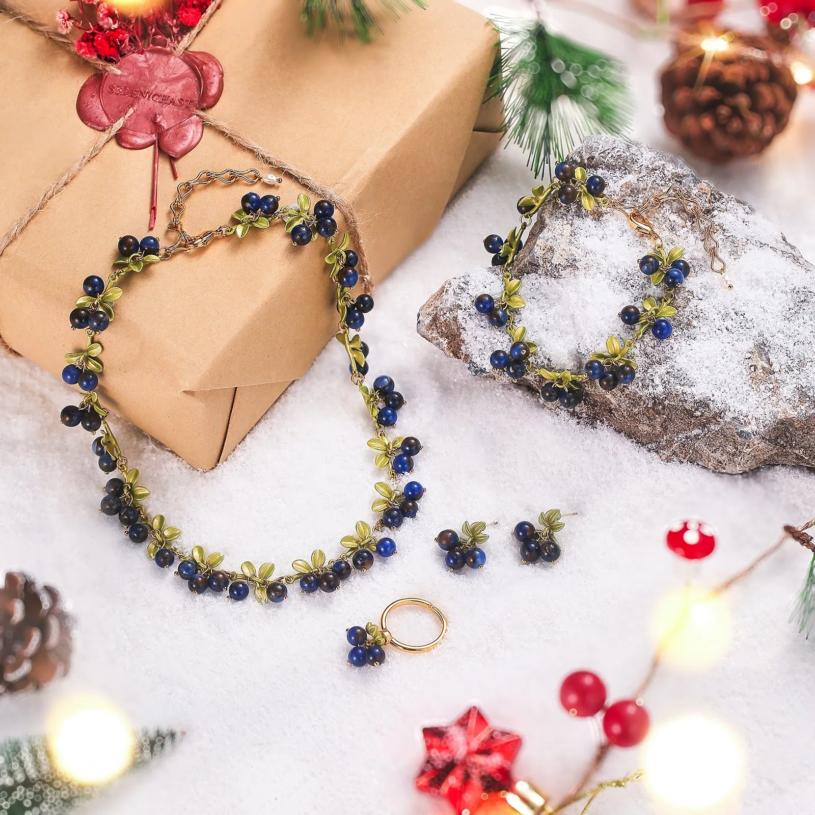 Blueberry Jewelry Set with Gift Wrapping sold by Selenichast