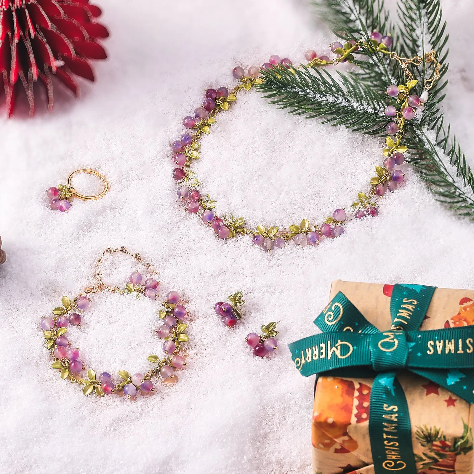 Purple Berry Jewelry Set with Gift Wrapping sold by Selenichast product image thumbnail 3