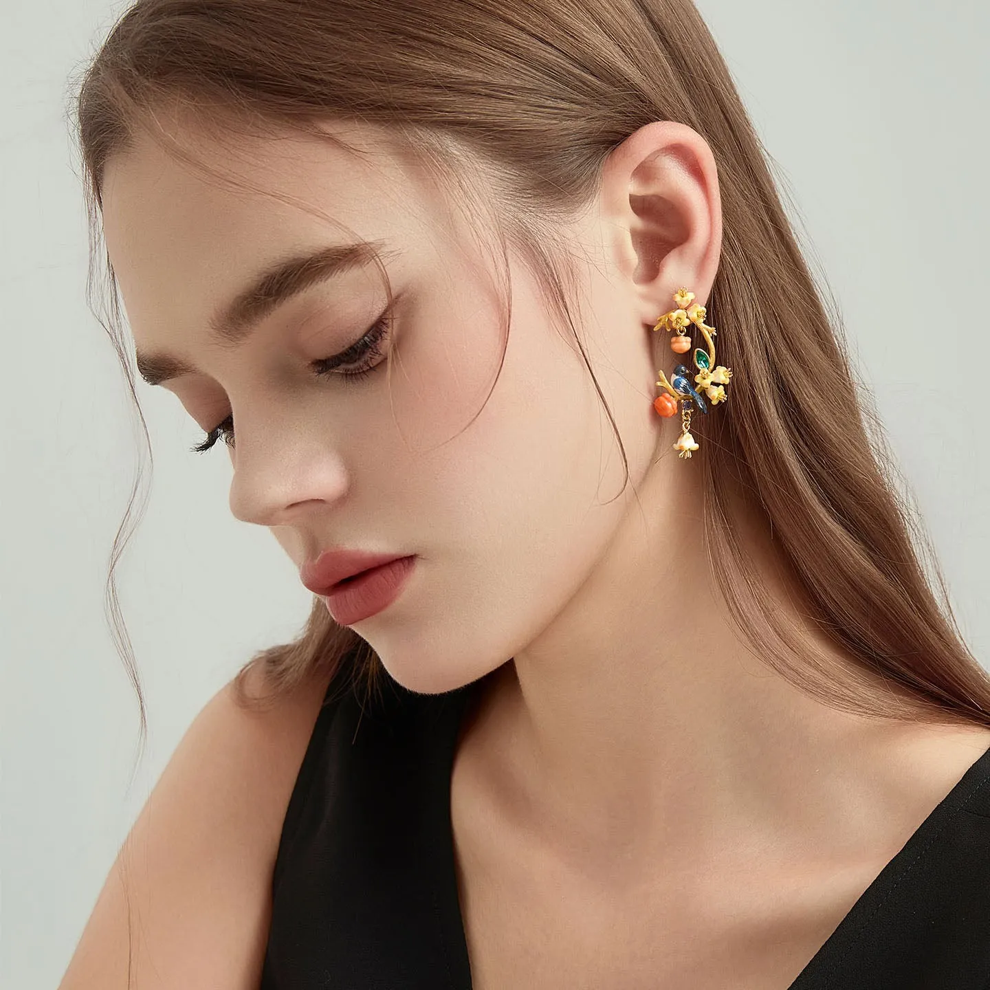 Magpie & Persimmon Blossom Earrings sold by Selenichast product image thumbnail 3