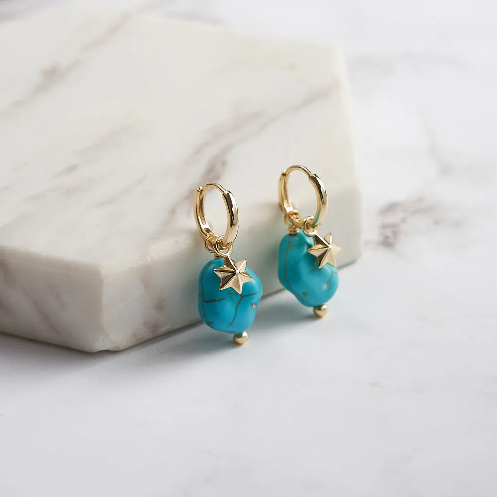 Star Turquoise Dangling Earrings sold by Selenichast product image thumbnail 5