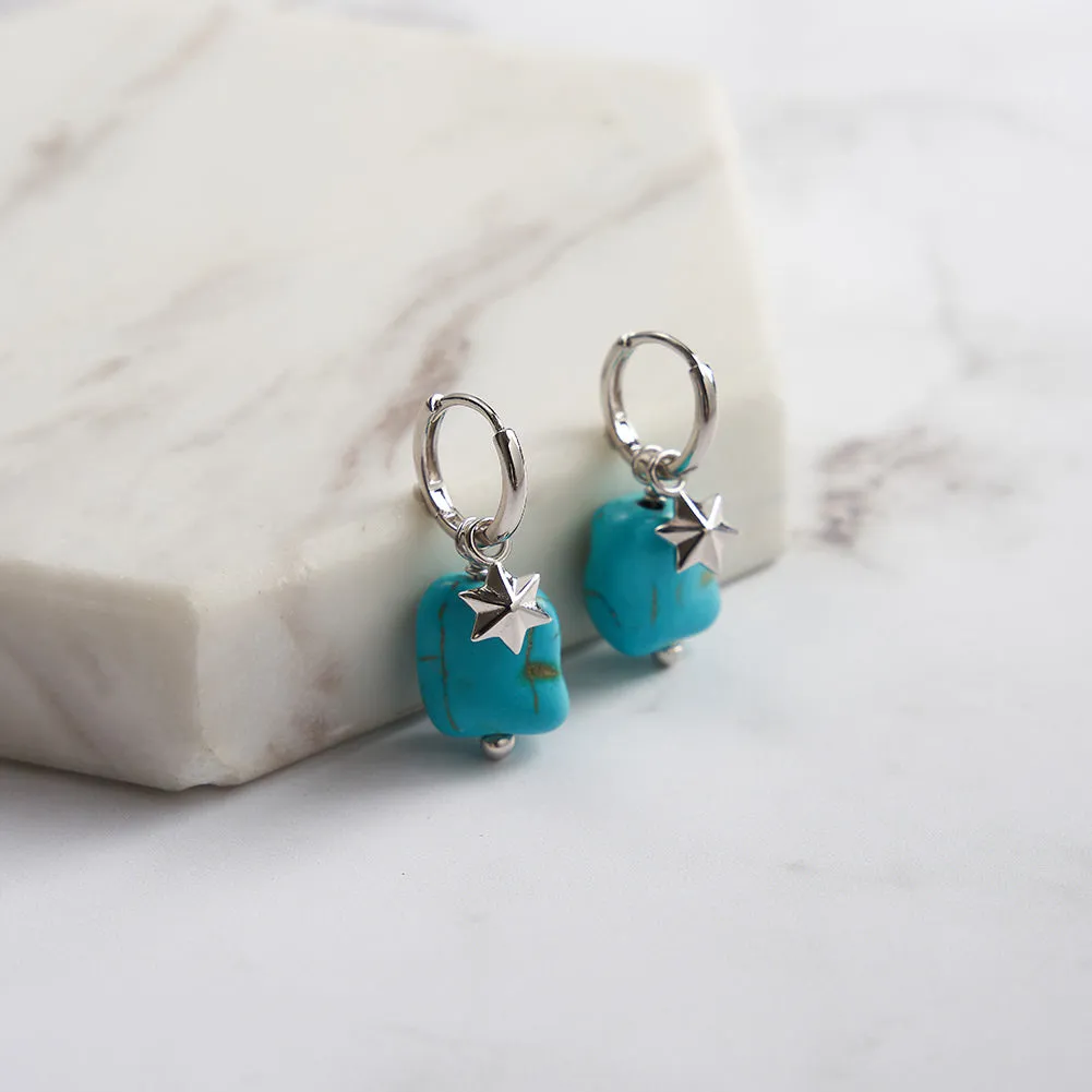 Star Turquoise Dangling Earrings sold by Selenichast product image thumbnail 4