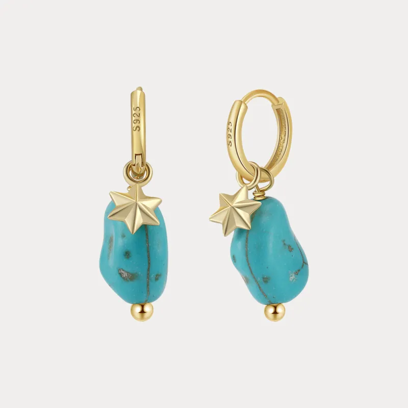 Star Turquoise Dangling Earrings sold by Selenichast
