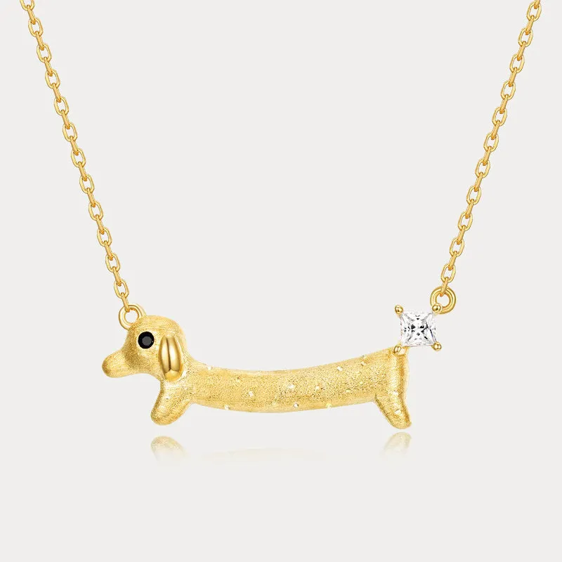 Silver Dachshund Necklace sold by Selenichast