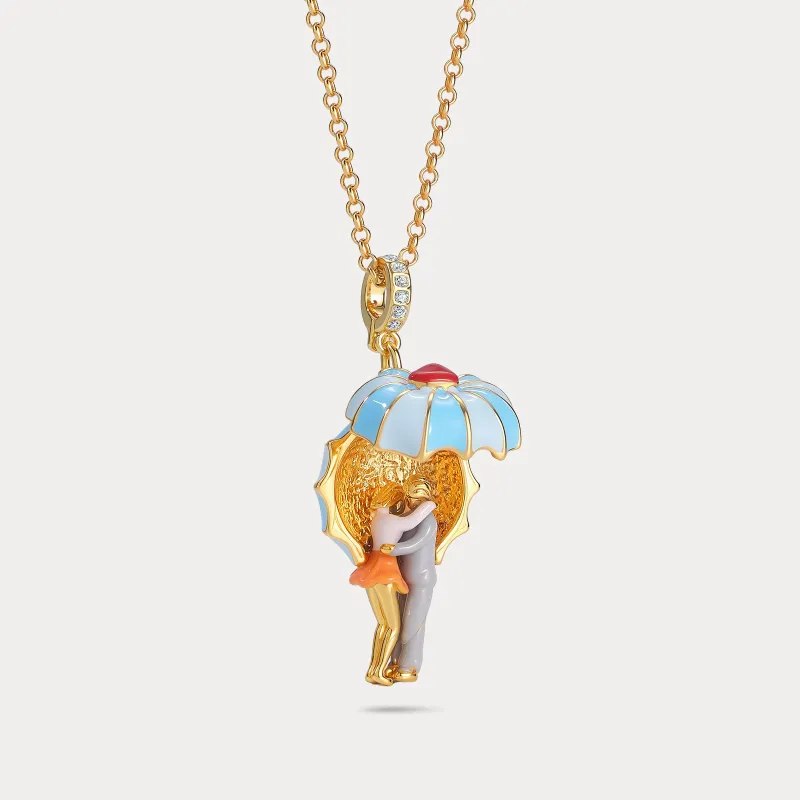 Umbrella Lovers Locket Necklace sold by Selenichast
