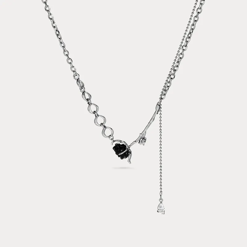 Black Rose Necklace sold by Selenichast