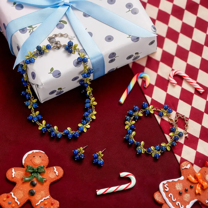 Blueberry Jewelry Set with Gift Wrapping sold by Selenichast