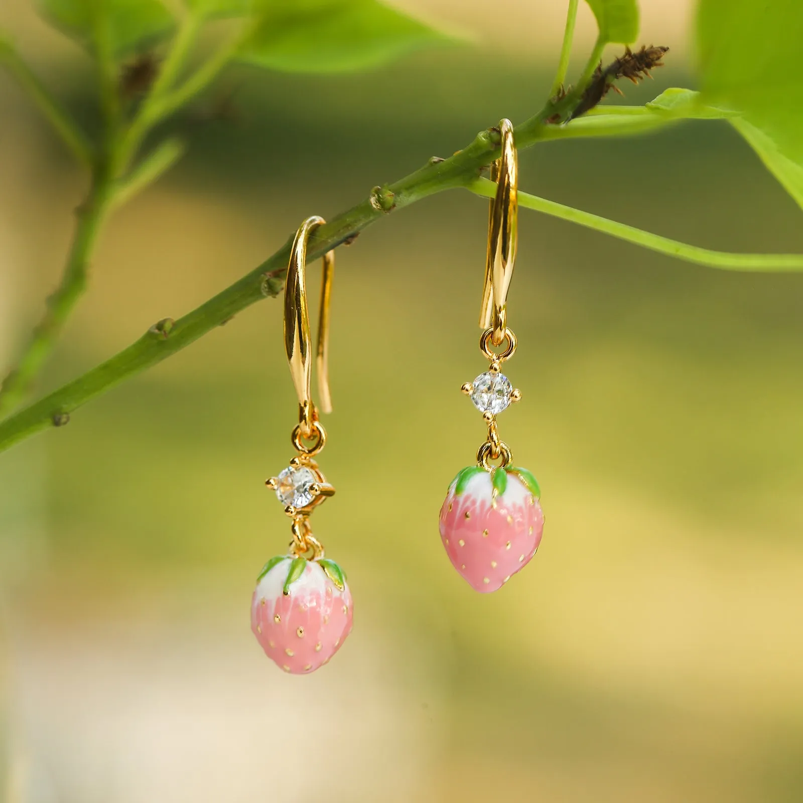Strawberry Dangling Earrings sold by Selenichast product image thumbnail 2