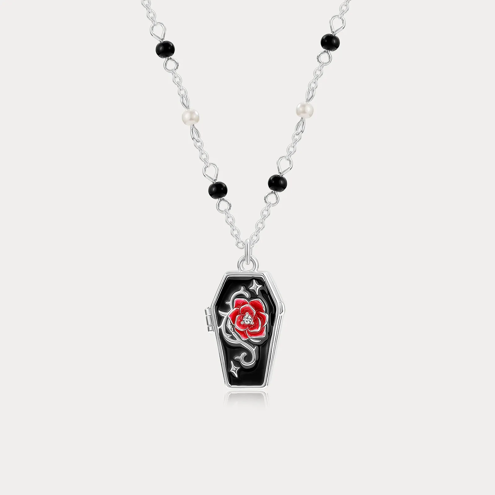 Gothic Rose Cross Locket Necklace sold by Selenichast product image thumbnail 4