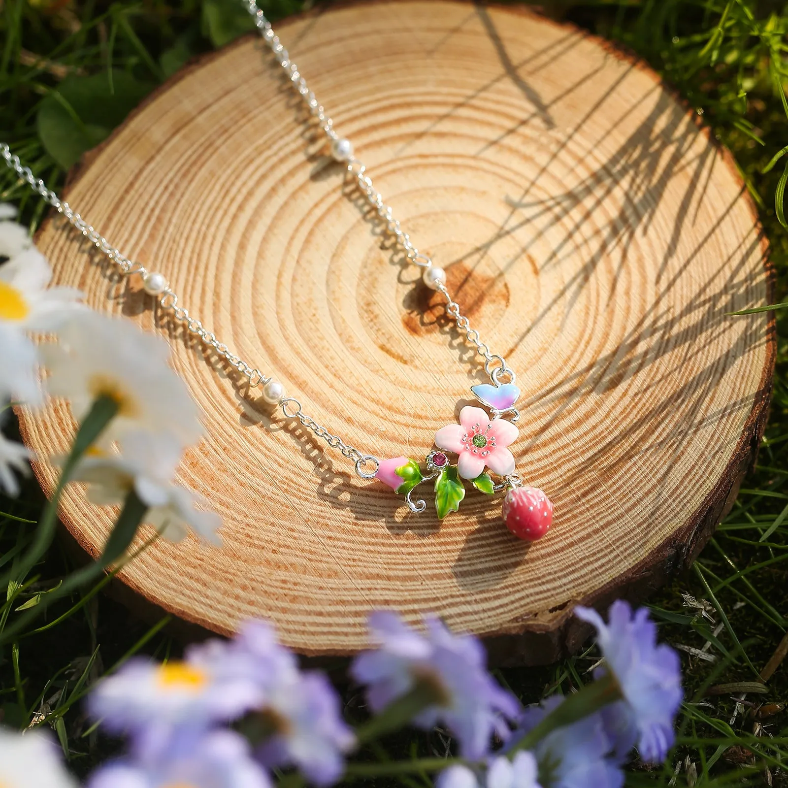 Strawberry Butterfly Necklace sold by Selenichast product image thumbnail 3