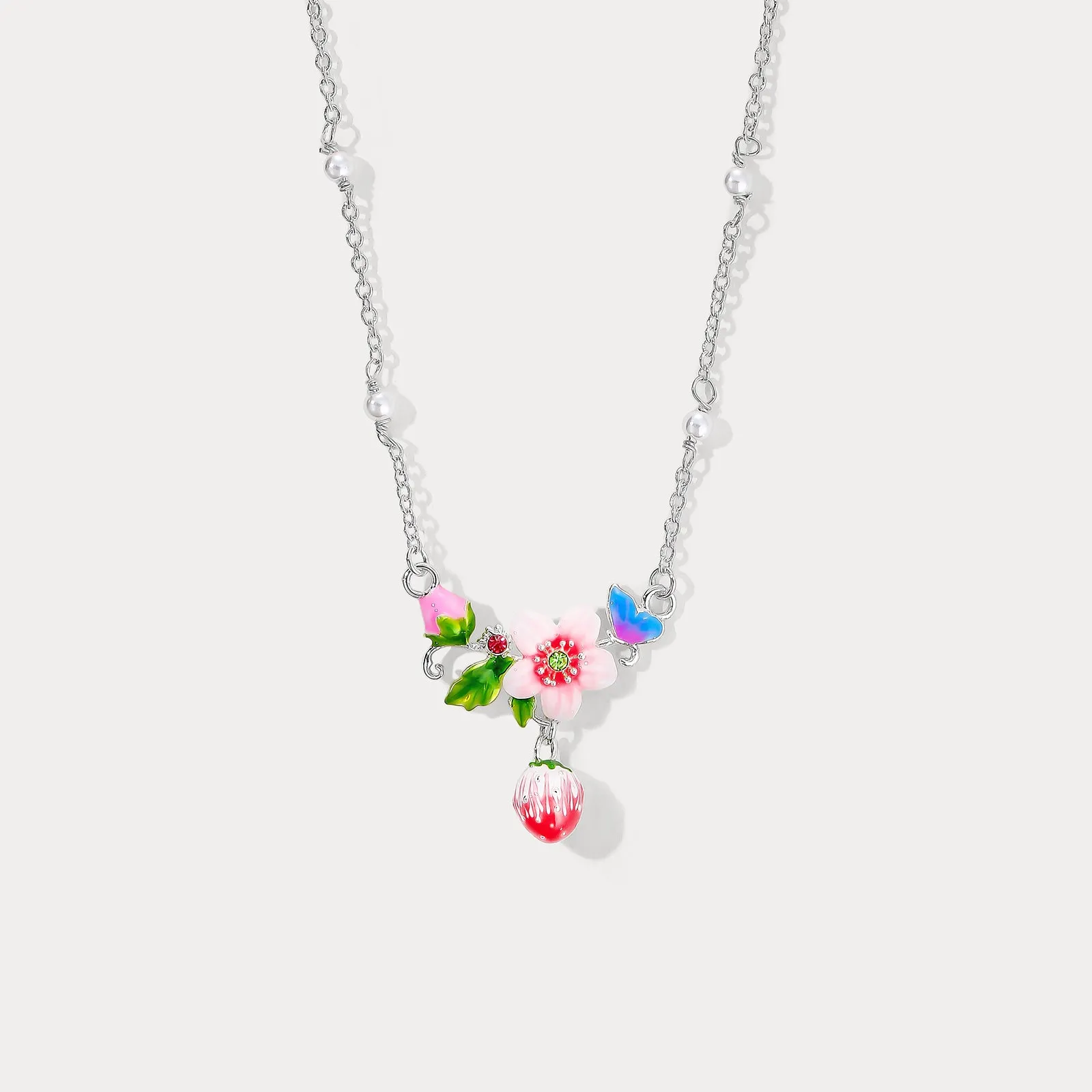 Strawberry Butterfly Necklace sold by Selenichast product image thumbnail 2