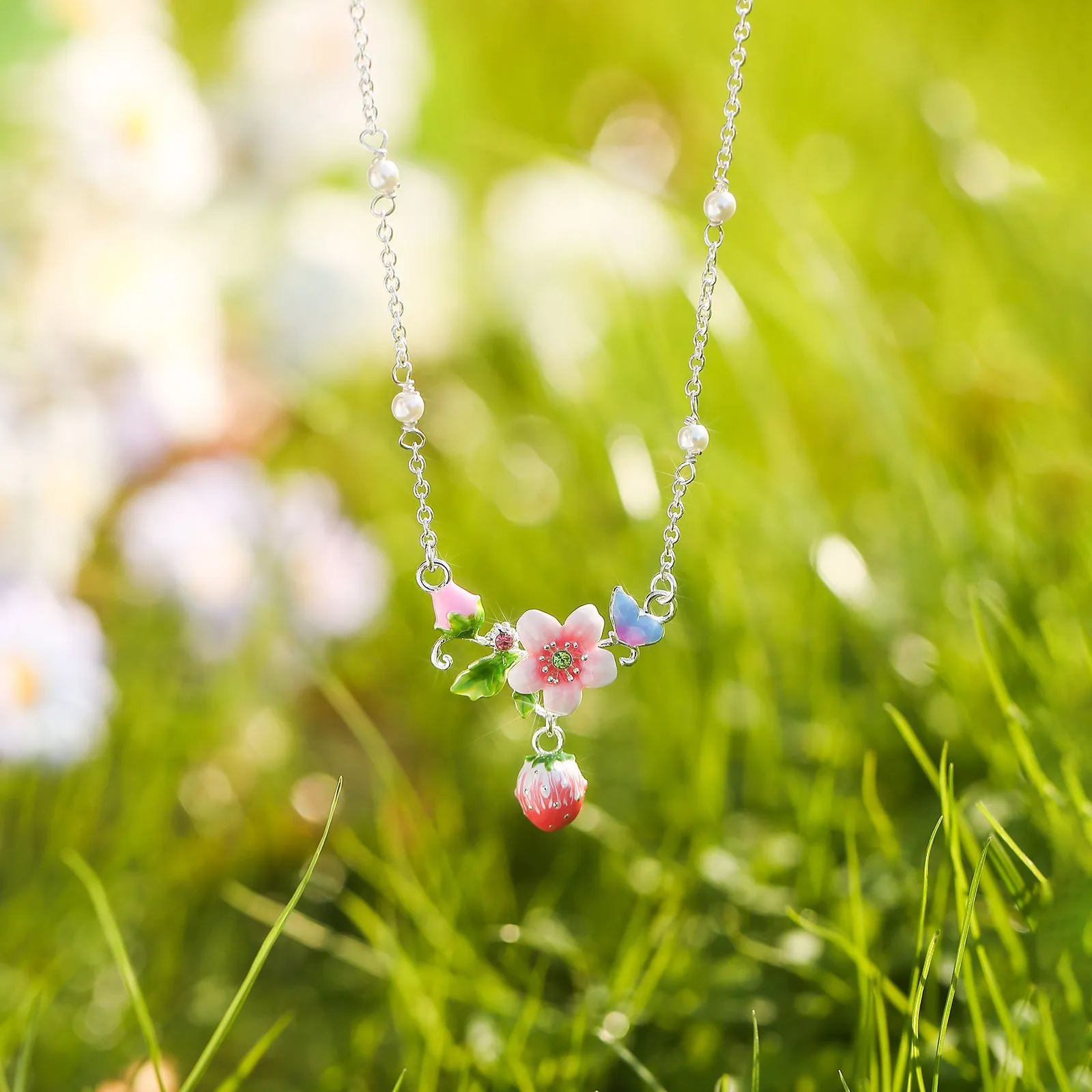 Strawberry Butterfly Necklace sold by Selenichast product image thumbnail 4