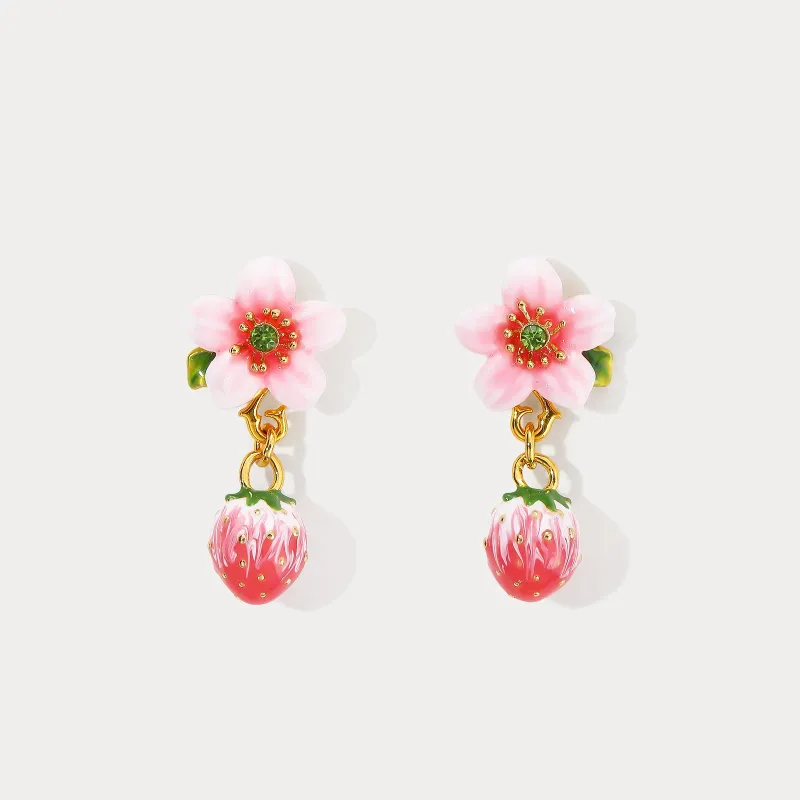 Strawberry Blossom Earrings sold by Selenichast