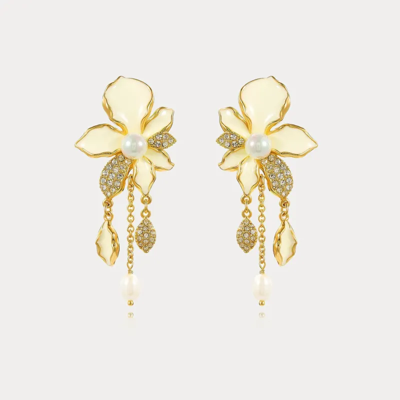 Iris Pearl Drop Earrings sold by Selenichast