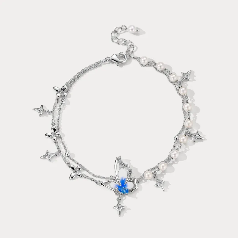 Butterfly Pearl Chrams Bracelet sold by Selenichast