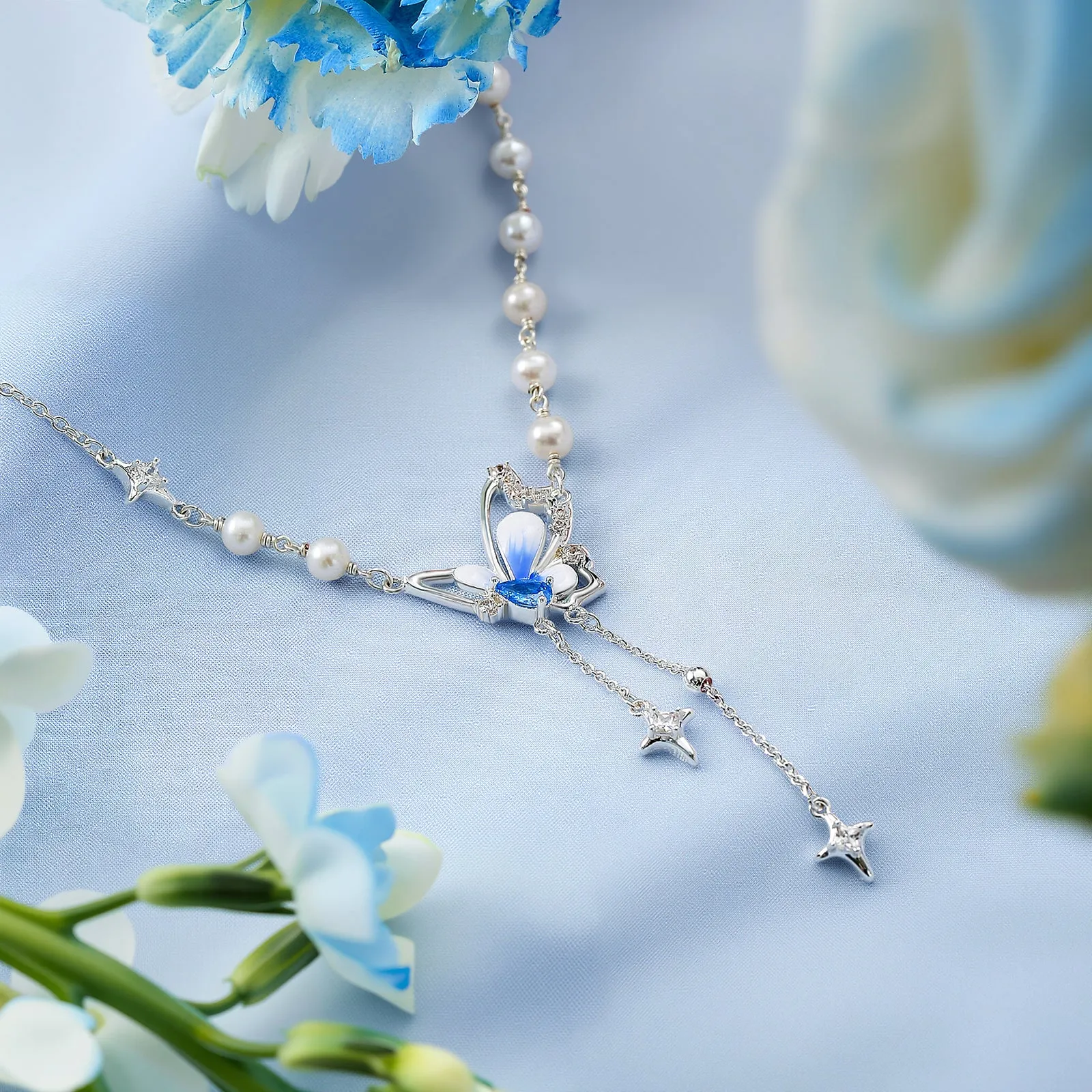 Butterfly Pearl Y Necklace sold by Selenichast product image thumbnail 5