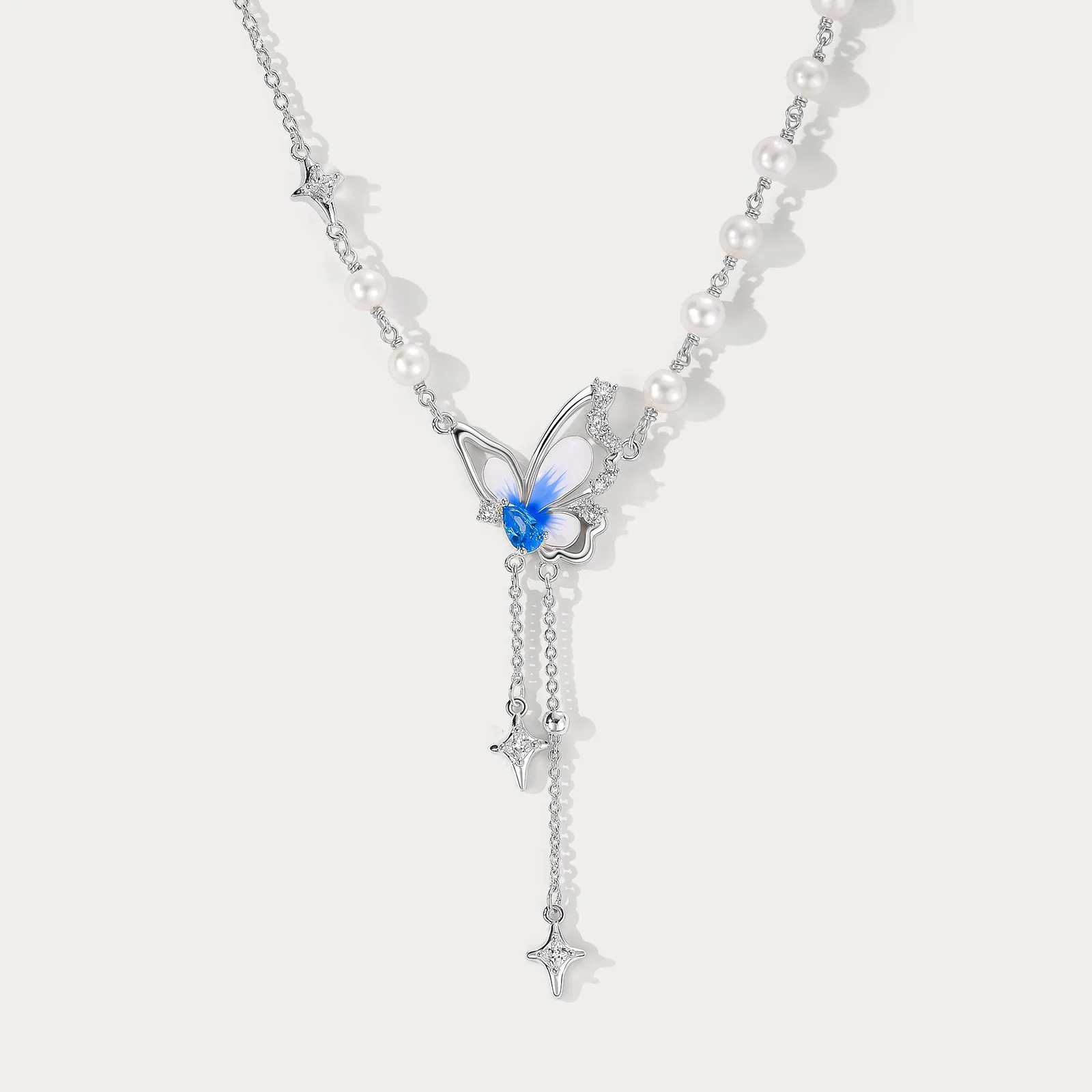 Butterfly Pearl Y Necklace sold by Selenichast