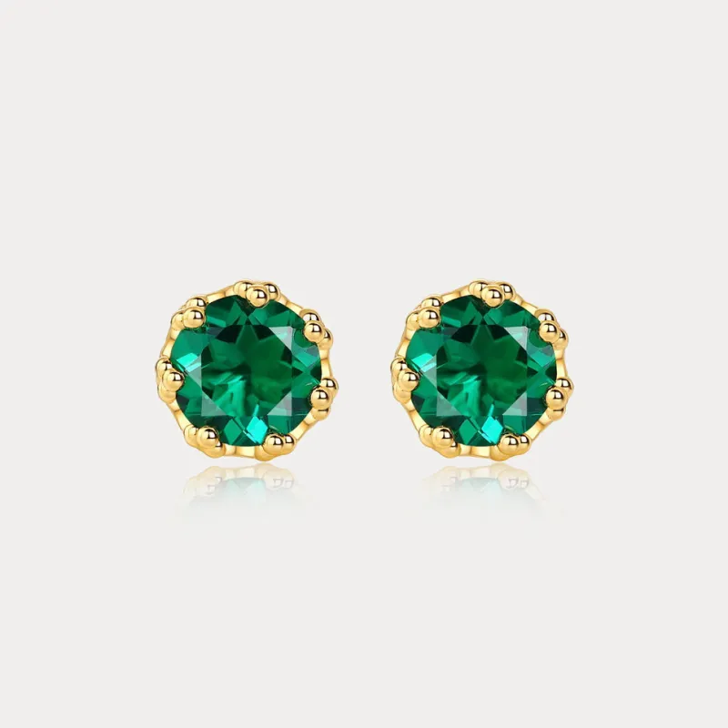 Emerald Stud Earrings sold by Selenichast