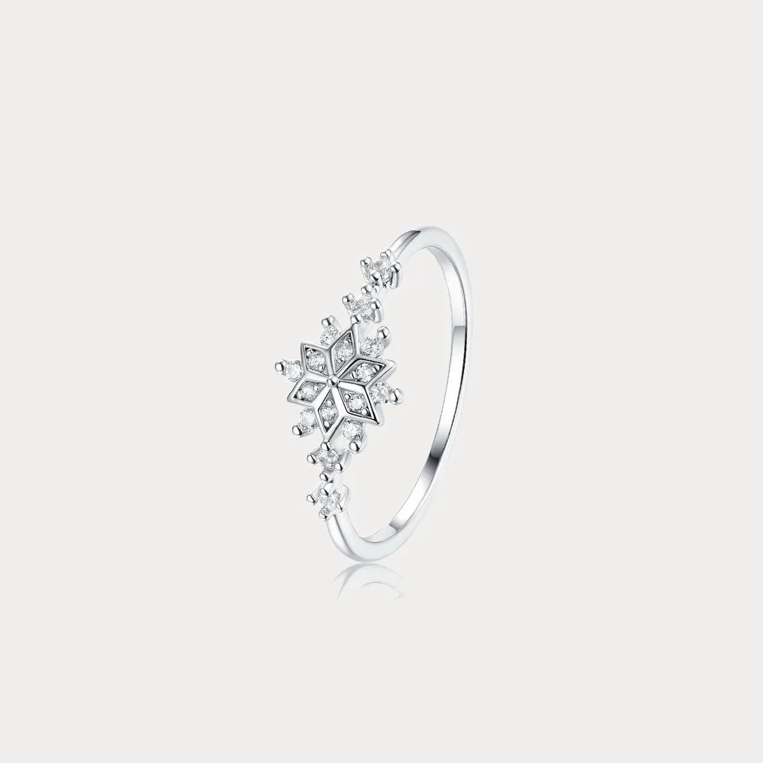 Snowflake Diamond Silver Ring sold by Selenichast