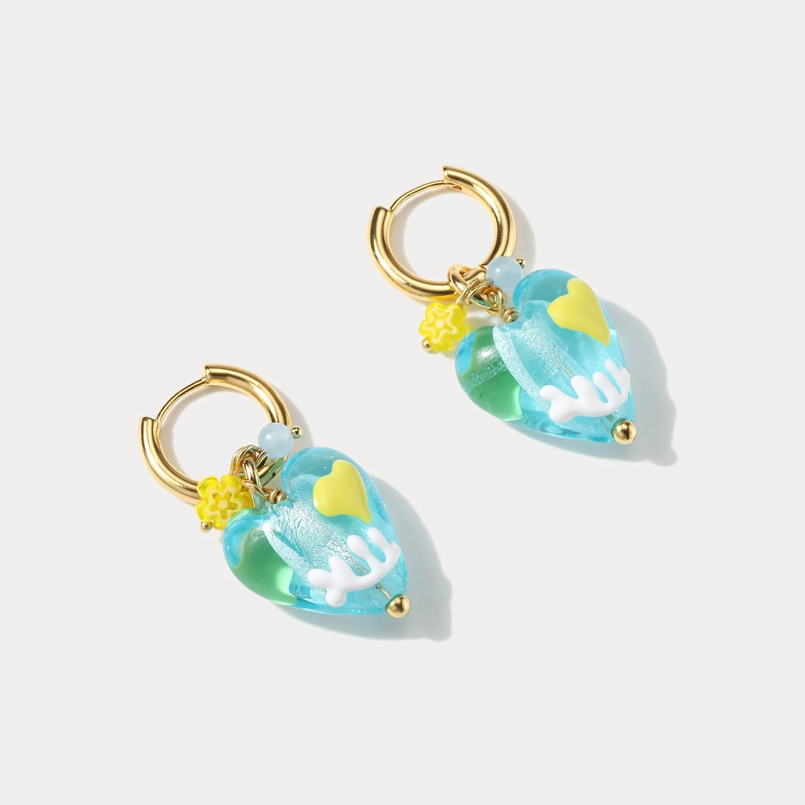 Ocean Heart Glazed Drop Earrings sold by Selenichast product image thumbnail 4