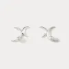 Silver Double Moon Earrings sold by Selenichast