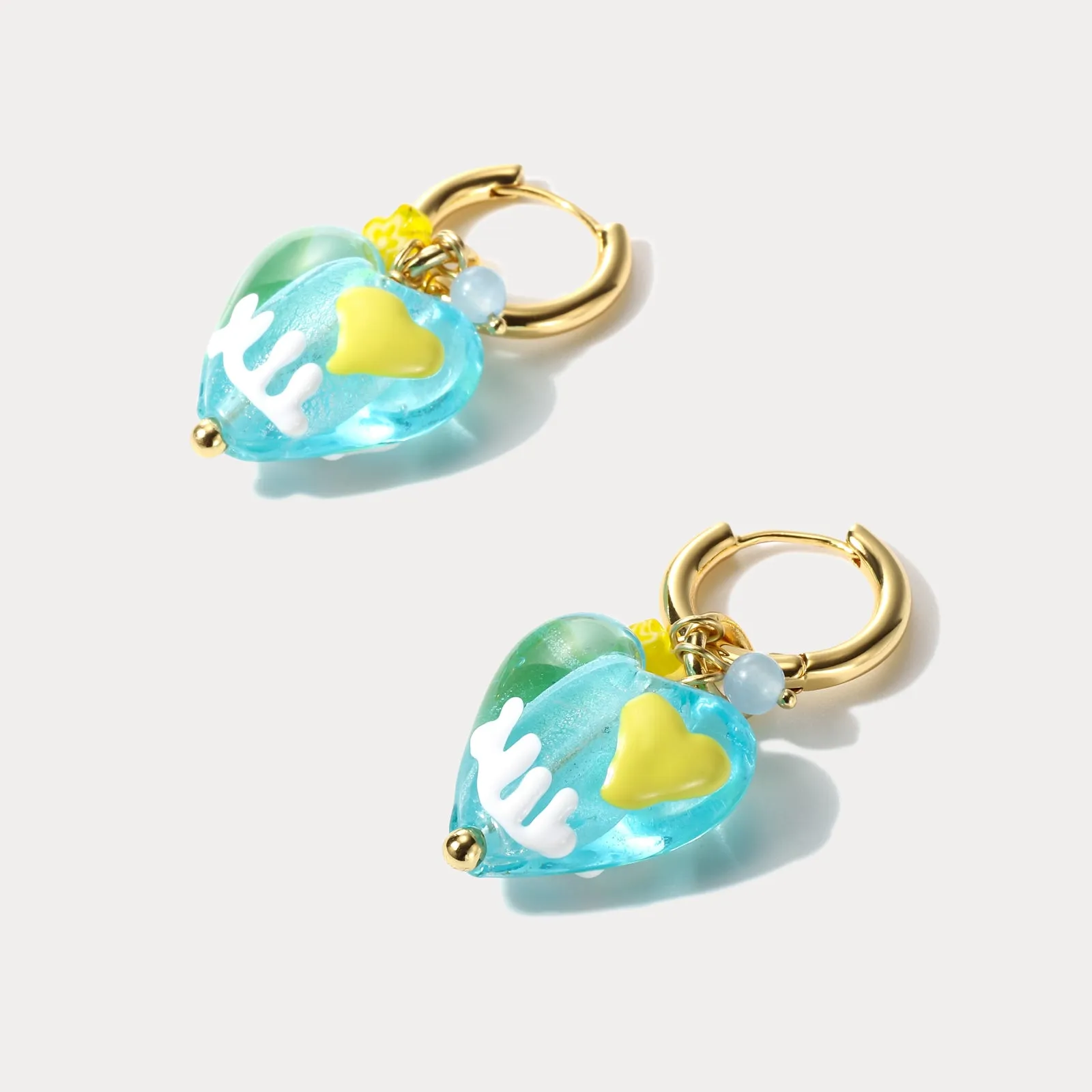Ocean Heart Glazed Drop Earrings sold by Selenichast product image thumbnail 5