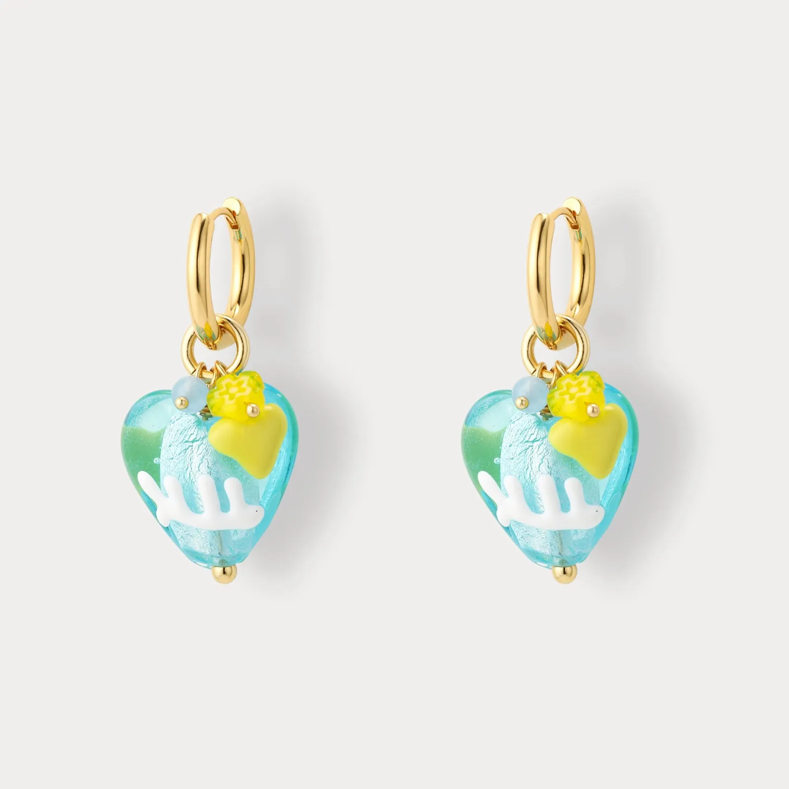 Ocean Heart Glazed Drop Earrings sold by Selenichast