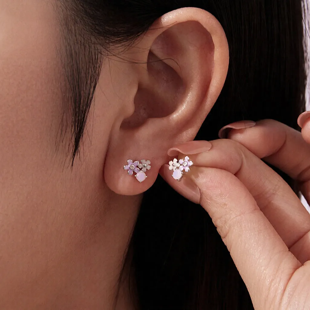 Purple Flower Stud Earrings sold by Selenichast product image thumbnail 2