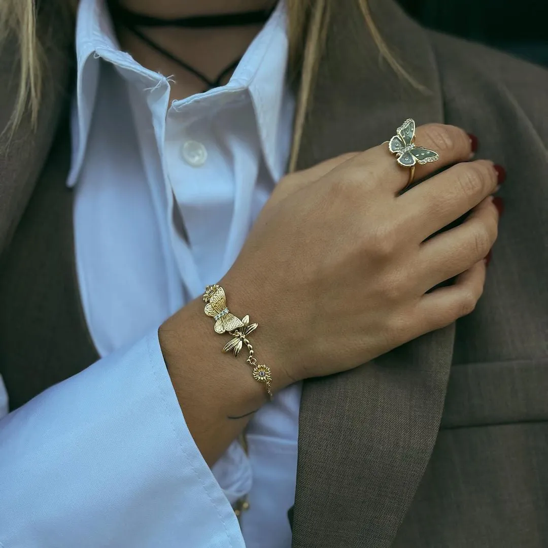 Butterfly & Dragonfly Diamond Bracelet sold by Selenichast product image thumbnail 2