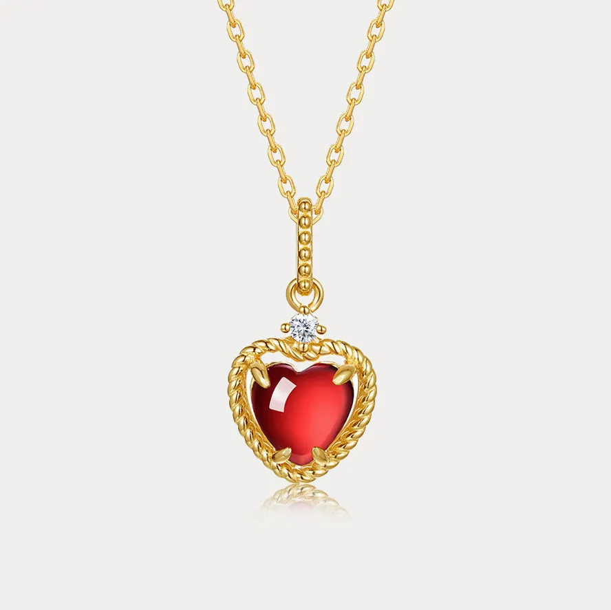 Garnet Heart Pendant Necklace sold by Selenichast