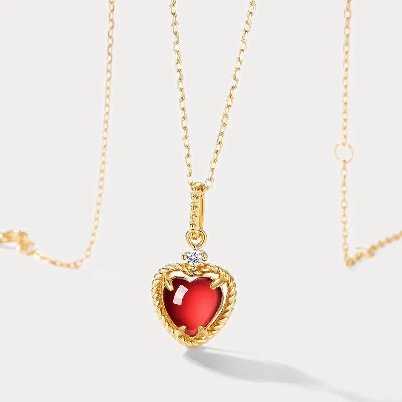 Garnet Heart Pendant Necklace sold by Selenichast product image thumbnail 3