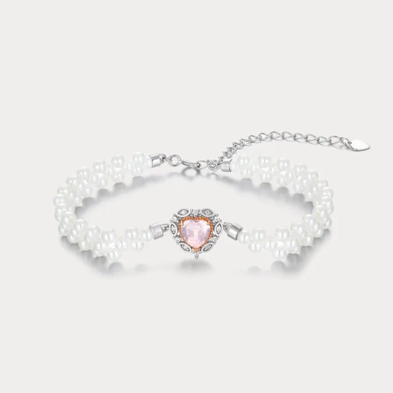 Pink Crystal and Pearl Bracelet sold by Selenichast