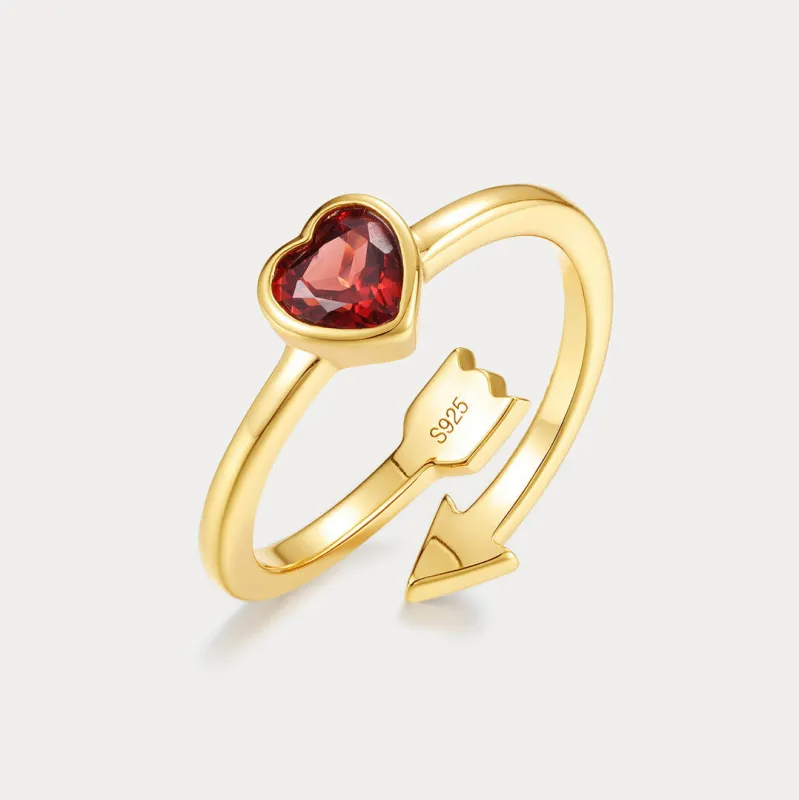 Garnet Heart Arrow Ring sold by Selenichast