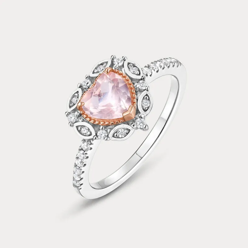 Pink Crystal Heart Halo Ring sold by Selenichast
